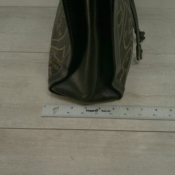 Dooney & Bourke Vintage Classic Signature Heart Pattern Y2K Leather Canvas Tote - Picture 6 of 9